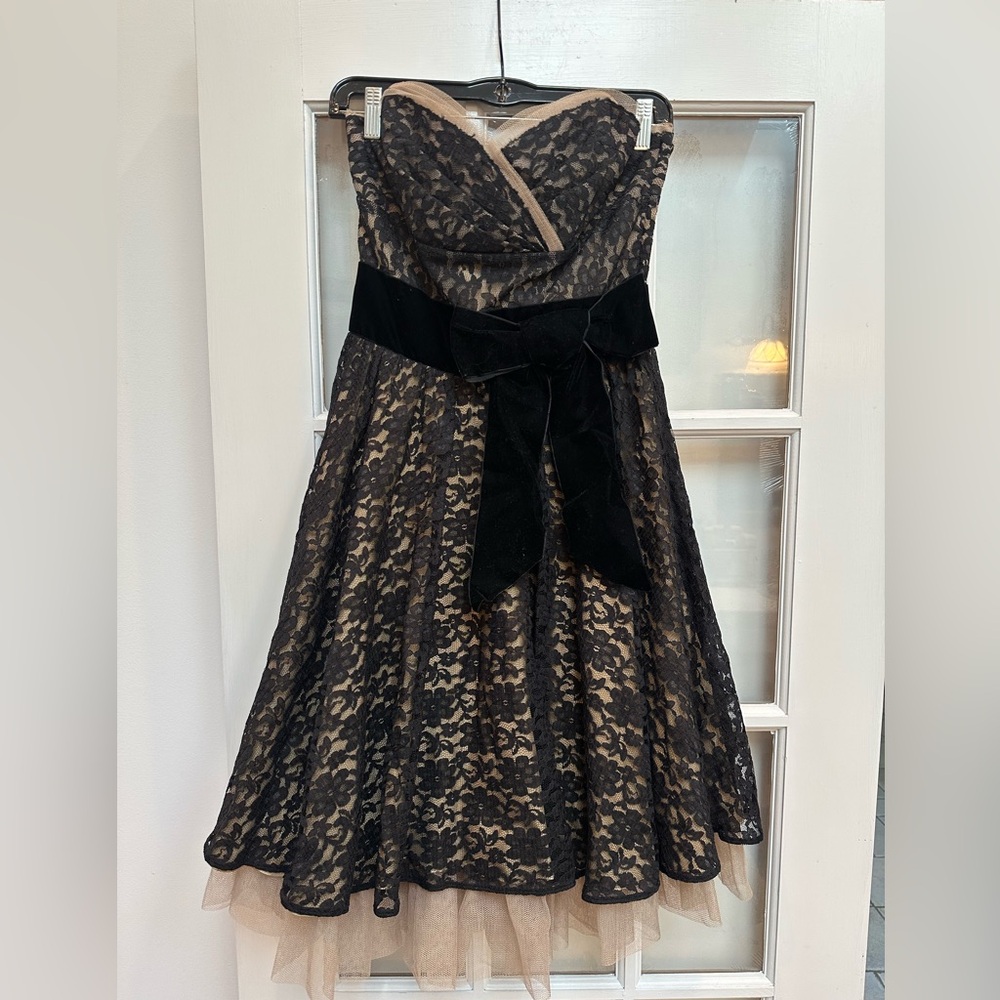Vintage Betsey Johnson Evening 90’s Y2K Fairy Romantic Goth Lace Dress Size 8